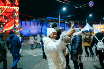 Новогодняя подсветка на Нижегородском кремле