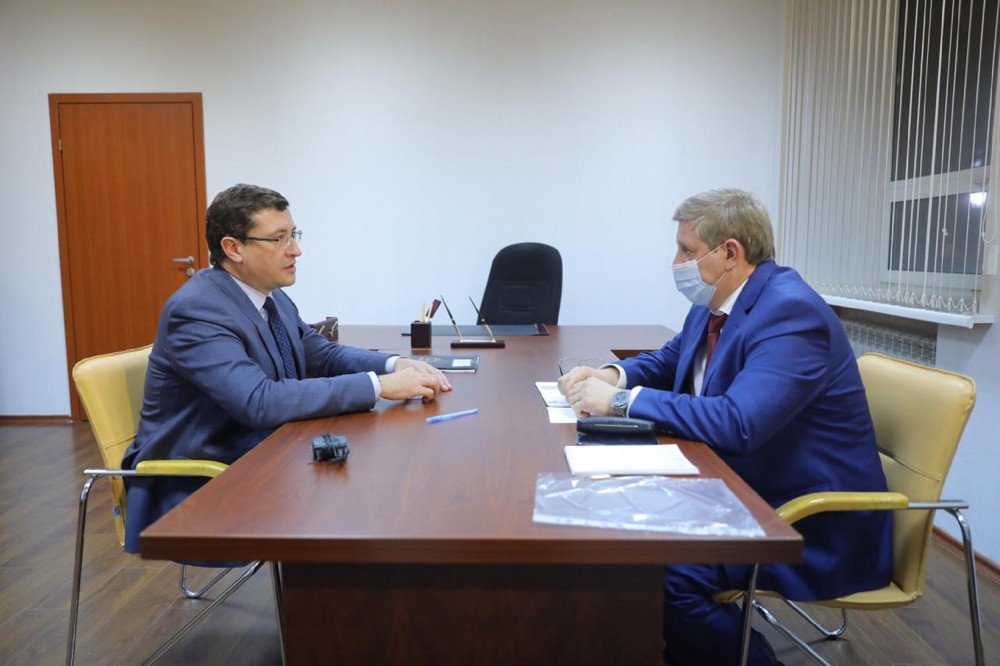 Губернатор Глеб Никитин и врио главы Кстовского района Андрей Чертков обсудили развитие муниципалитета