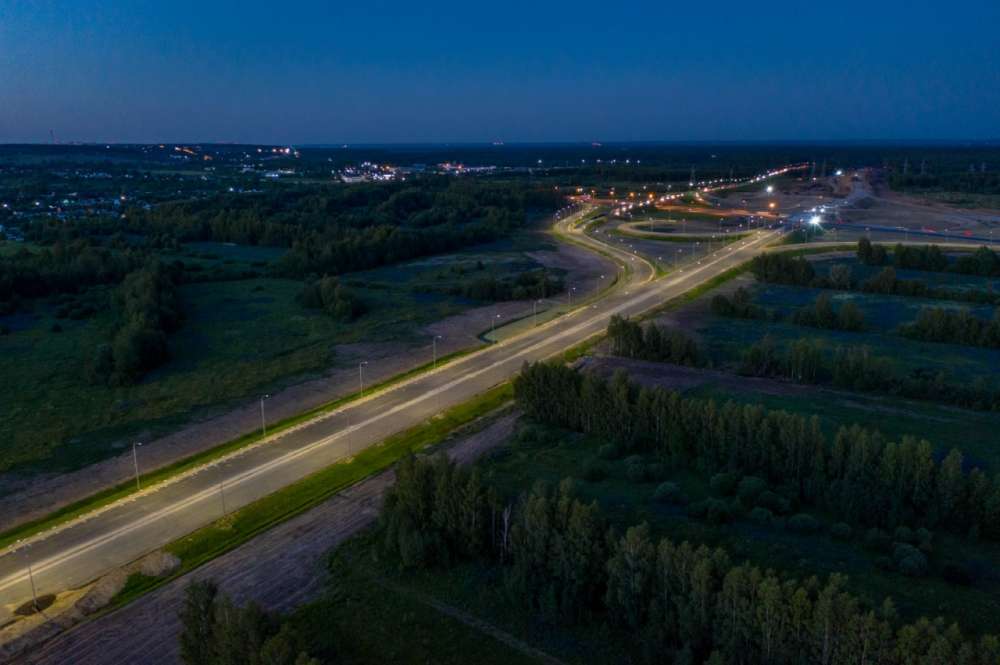 На развязке М-12 с М-7 во Владимирской области прошло пробное подключение освещения