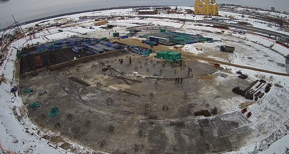 Половину фундаментной плиты ледового дворца в Нижнем Новгороде планируется залить до конца текущей недели