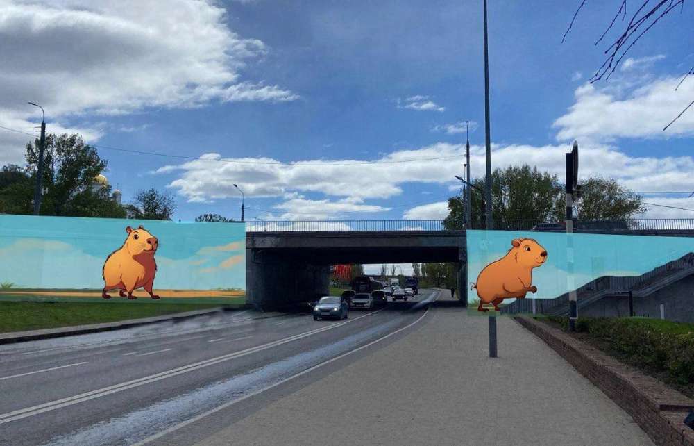 Подпорную стенку Канавинского моста украсили новым граффити