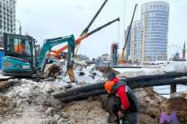 Строители начали возводить станционный комплекс метро на Сенной