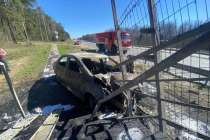 Автомобиль сгорел дотла в результате ДТП на М-7 под Нижним Новгородом